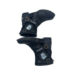 OTTO Men's Biker Boots Black Tactical Motorcycle Mid Calf Buckle Zip Size 44 11